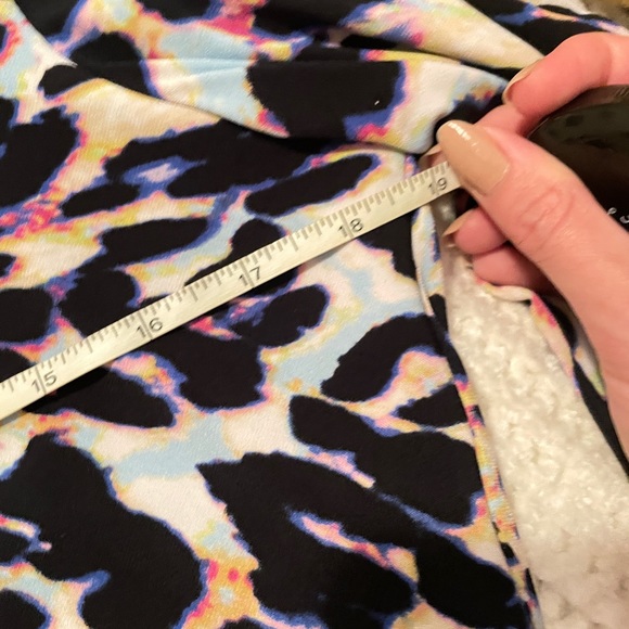 Catherine Malandrino Colorful Cheetah Print Body Con Long Sleeve Dress Size 14 - Picture 7 of 10